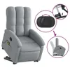 vidaXL Fauteuil de massage avec releveur Gris clair Tissu Voir les images du produit 5