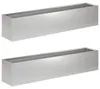 vidaXL Vasi da giardino, 2 pezzi, argento, 100 x 20 x 20 cm Anteprima dell’immagine prodotto 1
