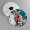 Wanduhr - Rund - Glasuhr - Hände Schmuck Boho - 30x30cm - Produktbild-Vorschau 2