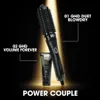 A GHD hair styling tool and product are displayed against a dark background with golden light. Produktbild-Vorschau