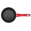 A top-down view of a frying pan with a red handle against a white background. Podgląd zdjęcia produktu