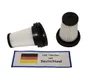 Two vacuum cleaner filters are shown on a white background with a label. Produktbild-Vorschau