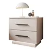 A modern bedside table with two drawers and LED lighting at the base. Produktbild-Vorschau