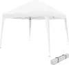 A white pop-up gazebo or pavilion is shown on a white background, with its carrying bag visible in the lower right corner. Voir les images du produit