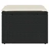 vidaXL Gartenhocker mit Kissen Schwarz 55x55x37 cm Poly Produktbild-Vorschau 4