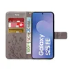 A flip-style phone case with card slots and banknotes, displaying a smartphone screen. Produktbild-Vorschau