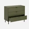sweeek - Kommode 3 Schubladen Holzdekor und Metall - Khaki Produktbild-Vorschau 3