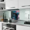 Küchenrückwand Spritzschutz Glas mit Motiv Kunstvolle Augen Produktbild-Vorschau 2
