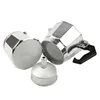 A disassembled aluminum moka pot on a white background. Produktbild-Vorschau