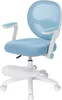 A blue and white ergonomic children's desk chair with a footrest. Podgląd zdjęcia produktu