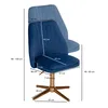 Chaise de bureau bleu foncé en velours, chaise pivotante Voir les images du produit 3