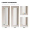 Diagrams showing different installation modes for a radiator. Produktbild-Vorschau