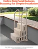 SucceBuy 3-stufige Taupe-Poolleiter mit 2 Handläufen, trägt Produktbild-Vorschau 4