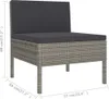 9-tlg. Garten-Lounge-Set mit Auflagen Poly Rattan Grau , Produktbild-Vorschau 8