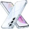 Two transparent phone cases are shown crossed over each other, with a hint of a phone screen visible underneath. Produktbild-Vorschau