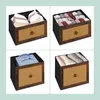 Comodino Relaxdays, 5 cassetti, effetto rattan, ingresso, Anteprima dell’immagine prodotto 3