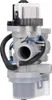 A close-up, side view of a washing machine drain pump. Produktbild-Vorschau