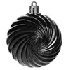 A black, spiral-patterned Christmas ornament is shown against a white background. Podgląd zdjęcia produktu