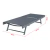A dark gray sun lounger is shown from a side-angle with dimensions indicated by red lines and text. Náhled obrázku produktu