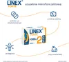 A box of Linex Forte probiotic supplement is shown with icons and text indicating its uses. Produktbild-Vorschau