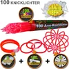 100 rote Arm-Knicklichter incl. 100 TopFlex, zwei 3fach und Produktbild-Vorschau 2
