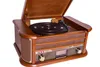 A vintage-style stereo system with a turntable, CD player, and radio tuner. Produktbild-Vorschau