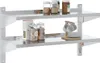 A two-tiered stainless steel wall shelf with various items on it. Produktbild-Vorschau