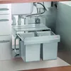 A pull-out trash can system installed under a kitchen sink. Produktbild-Vorschau