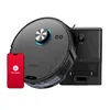 A robot vacuum cleaner with its charging and dust collection station, and a smartphone displaying the Ultenic app. Náhled obrázku produktu