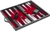 A closed backgammon case is shown, open to reveal the game board and pieces. Podgląd zdjęcia produktu