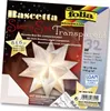 The image shows the packaging of a Bascetta Star Set, which includes transparent paper for making stars. Produktbild-Vorschau