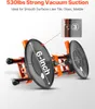 A product image showing two orange and black suction cup devices with text overlays highlighting features. Voir les images du produit