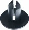 A close-up studio shot of a black plastic fastener. Podgląd zdjęcia produktu