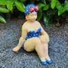 Gartenfigur sitzende blaue Badenixe Figur 19 cm Produktbild-Vorschau 1