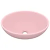 vidaXL Luksusowa owalna umywalka matowa różowa 40x33 cm Podgląd zdjęcia produktu 7