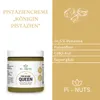 A product image for pistachio cream, featuring the product jar on the left and marketing text and graphics on the right. Produktbild-Vorschau