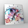 Wanduhr - Quadrat - Glasuhr - Auge Butterflys Fantasie Produktbild-Vorschau 4