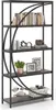 A freestanding bookshelf with multiple shelves, displaying various decorative items and books. Voir les images du produit