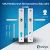 A product image showing a set of door handles and related hardware against a blue and white background, with text and graphics highlighting product features and brand. Anteprima dell’immagine prodotto