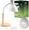 LUMILED Schreibtischlampe E27 Fassung 13W Weiß Holzdetails Produktbild-Vorschau 1