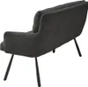 A dark gray corduroy bench viewed from the back and side, resting on four thin black legs. Produktbild-Vorschau