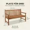 Premium Gartenbank Caracas 3-Sitzer 150 cm, Gartenbank aus Produktbild-Vorschau 2