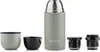 A light green thermos bottle with its accessories laid out on a white background. Voir les images du produit