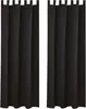 Two black curtains with loops are shown hanging against a white background. Náhled obrázku produktu