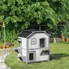 Katzenhaus Aus Holz, Outdoor Katzenhütte Mit Treppe, Produktbild-Vorschau 2