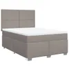 vidaXL Boxspringbett mit Matratze Taupe 140x190 cm Stoff Produktbild-Vorschau 1