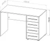 A technical drawing of a desk with dimensions indicated. Produktbild-Vorschau