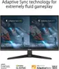 A split screen showing a gaming monitor with Adaptive-Sync ON and OFF, with logos for AMD FreeSync, NVIDIA G-SYNC, and VESA CERTIFIED AdaptiveSync at the bottom. Náhled obrázku produktu