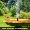A bird is drinking water from a solar-powered fountain in a garden. Produktbild-Vorschau