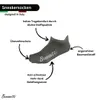 A diagram illustrating the features of a pair of gray sneakers socks. Produktbild-Vorschau